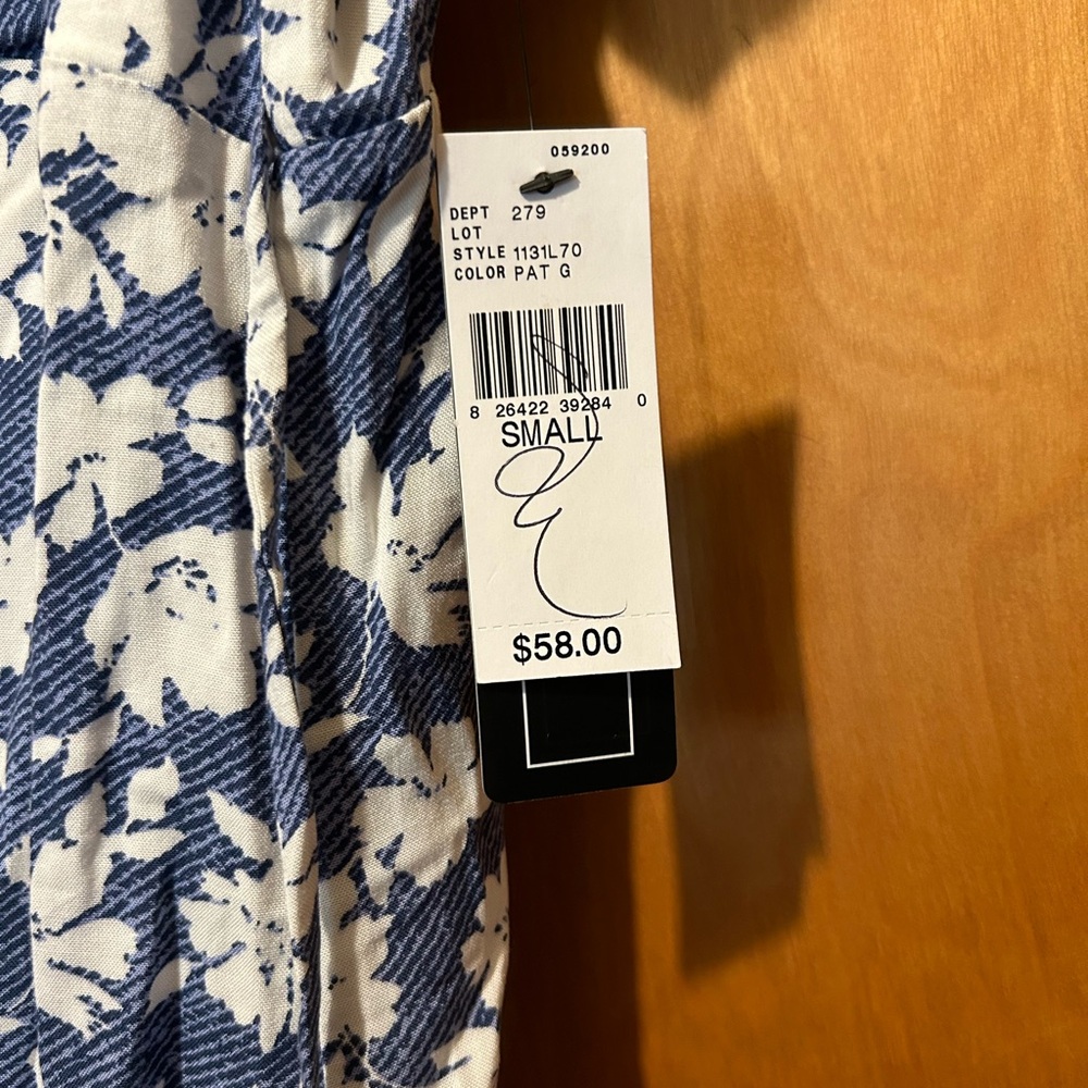 A. Byer Blue and White Flutter Sleeve Sundress - Picture 4 of 5